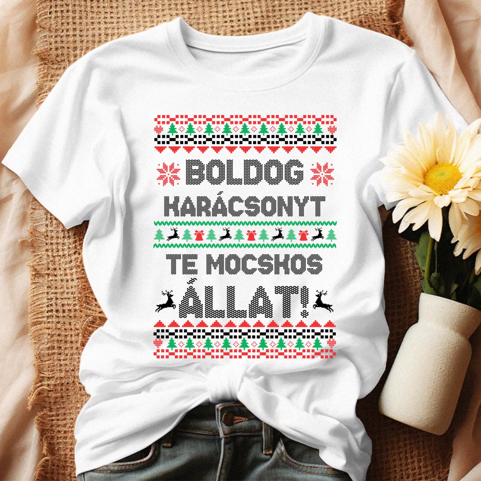 Boldog Karácsonyt te mocskos állat - vicces karácsonyi női póló