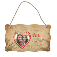 Karácsonyi ajándék dísztábla saját fotóval és felirattal a család minden tagjának