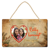 Karácsonyi ajándék dísztábla saját fotóval és felirattal a család minden tagjának