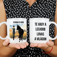 Egyedi lovas bögre nőknek névvel