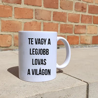 Egyedi lovas bögre nőknek névvel