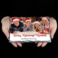 Fényképes karácsonyi ajándék gránitkép saját fotóval és névvel