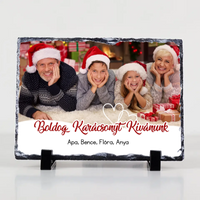 Fényképes karácsonyi ajándék gránitkép saját fotóval és névvel