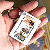 Ajándék Apának - Egyedi képes Apa szeretünk kulcstartó