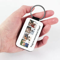 Ajándék Papának - Egyedi képes Papa szeretünk bőrkulcstartó