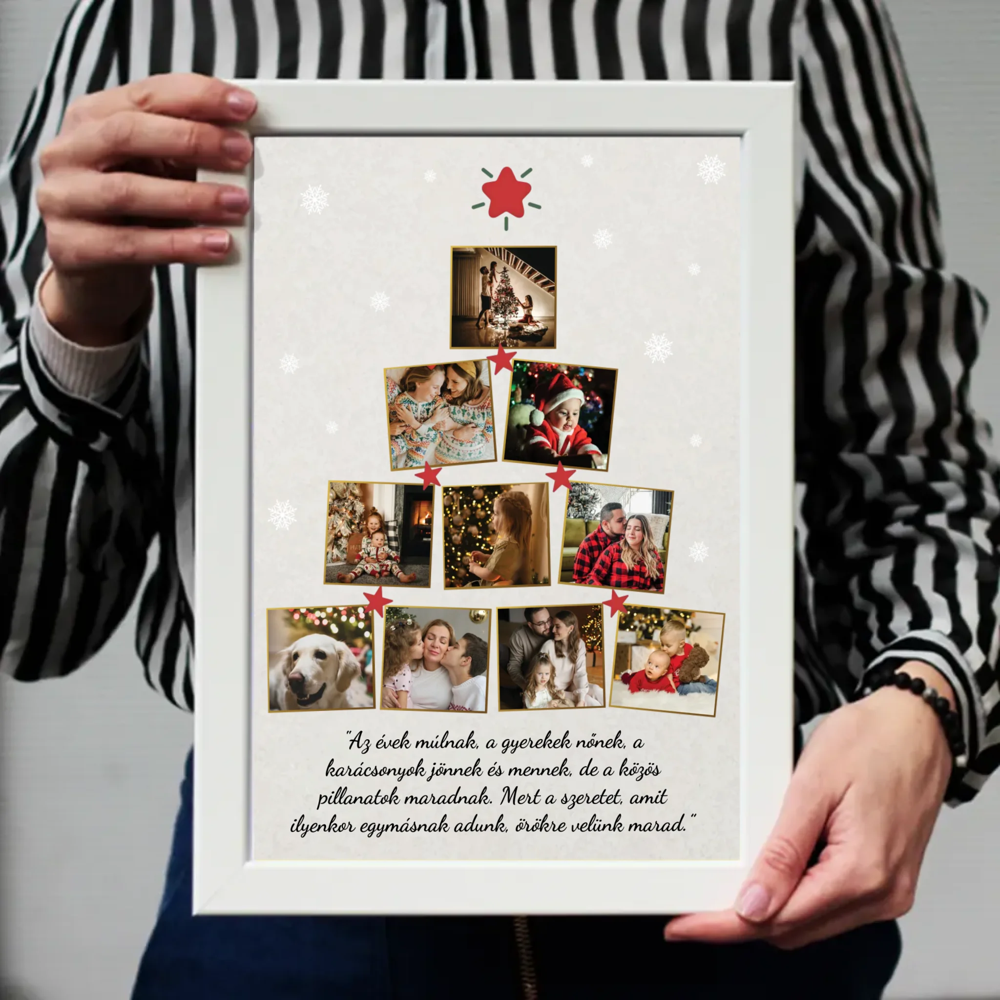 Karácsonyfa formájú falikép saját felirattal