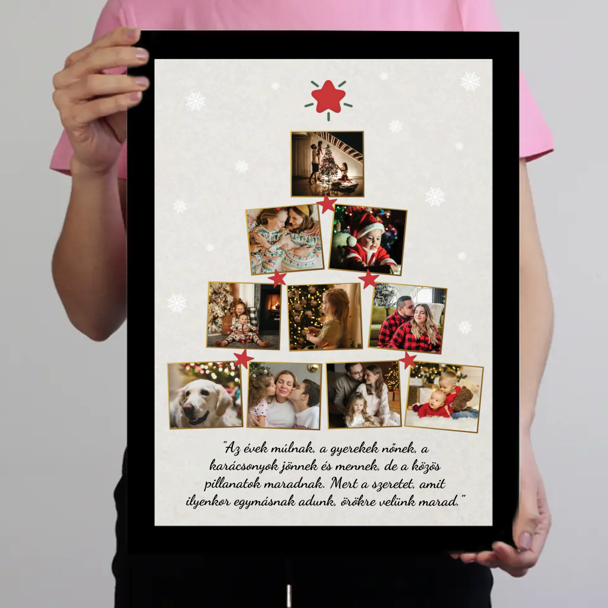 Karácsonyfa formájú falikép saját felirattal