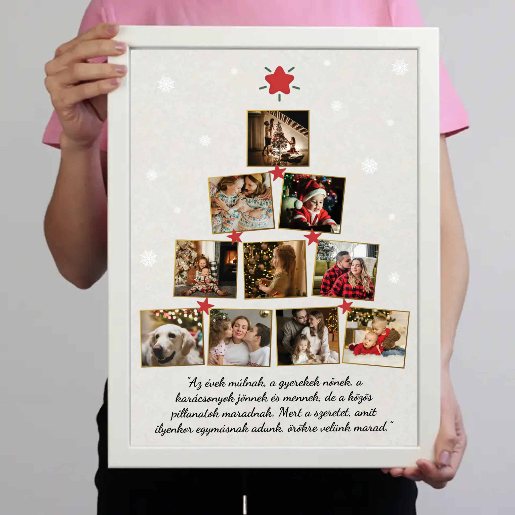 Karácsonyfa formájú falikép saját felirattal