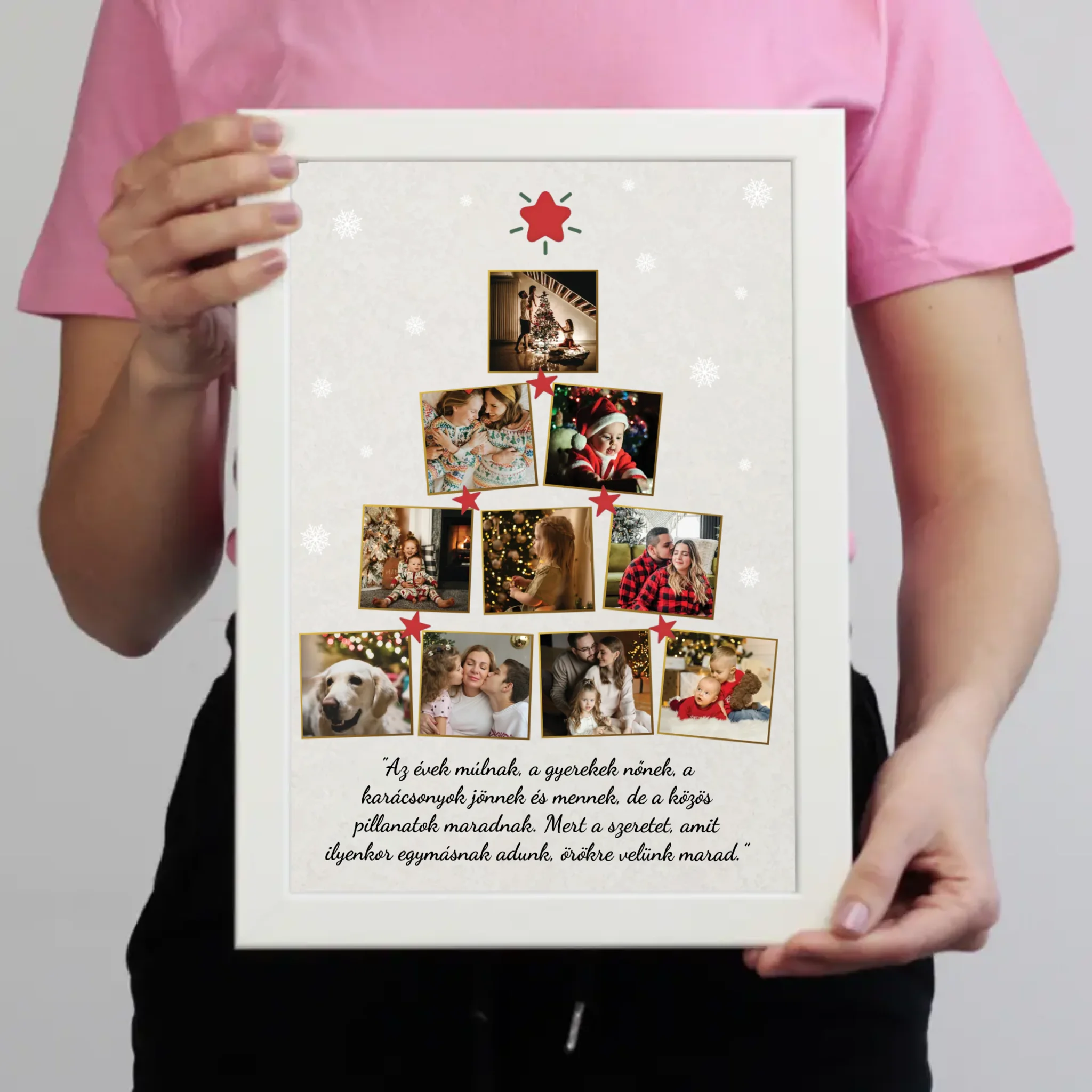 Karácsonyfa formájú falikép saját felirattal