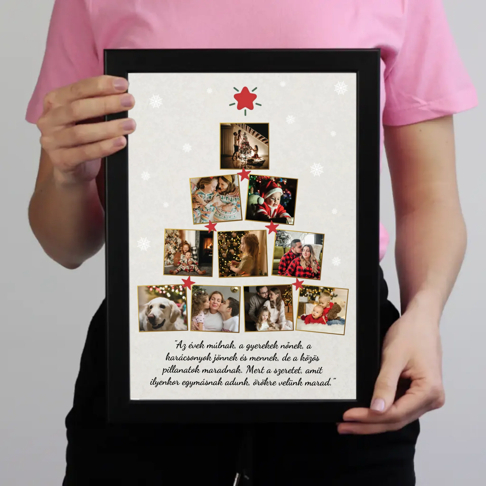 Karácsonyfa formájú falikép saját felirattal