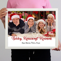 Fényképes karácsonyi ajándék falikép választható kerettel, saját fotóval és névvel