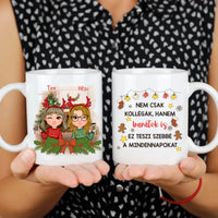 Egyedi karácsonyi bögre munkatársaknak - akár 4 lánnyal