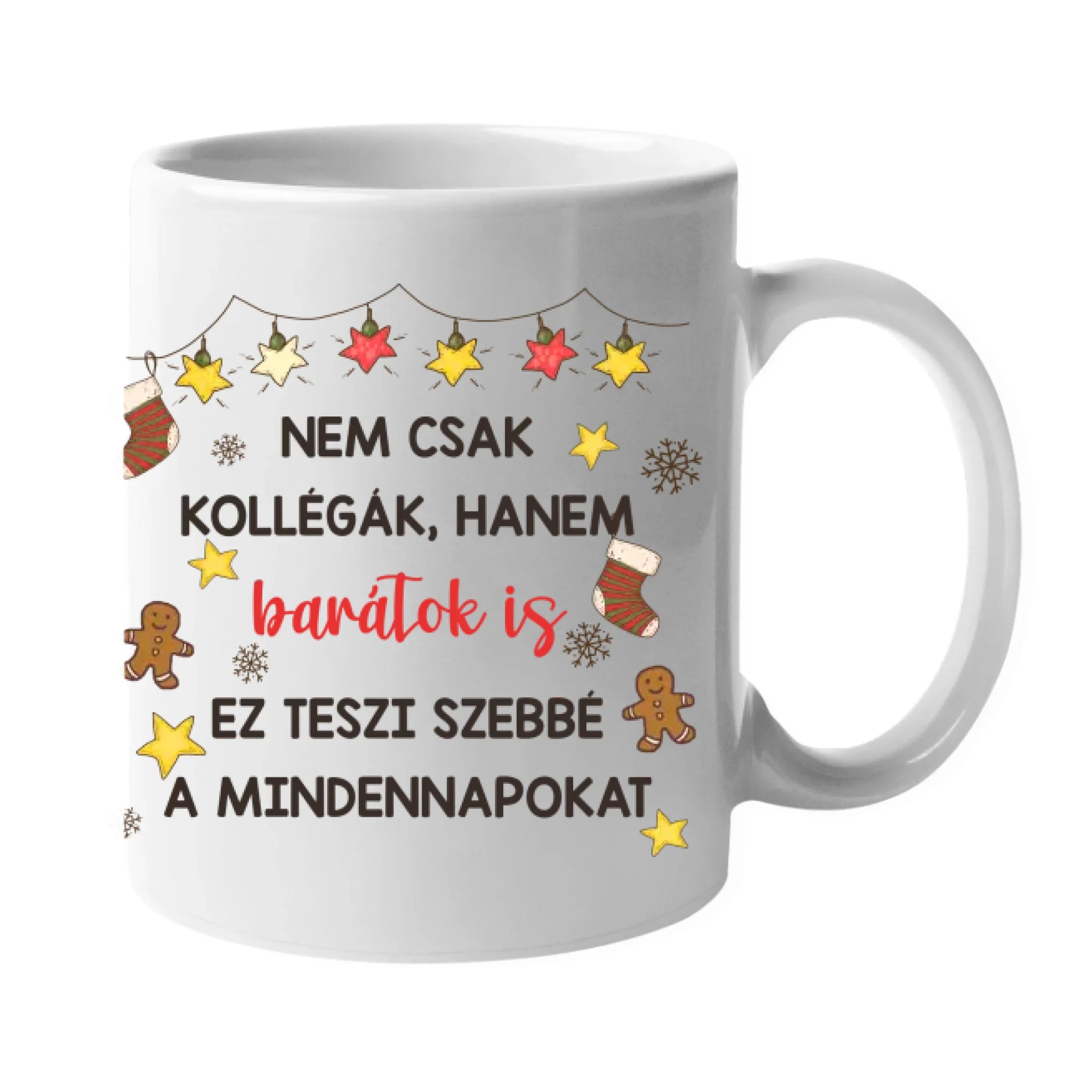 Egyedi karácsonyi bögre munkatársaknak - akár 4 lánnyal