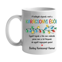 A Kollégák együtt ragyognak - egyedi neves karácsonyi ajándék bögre