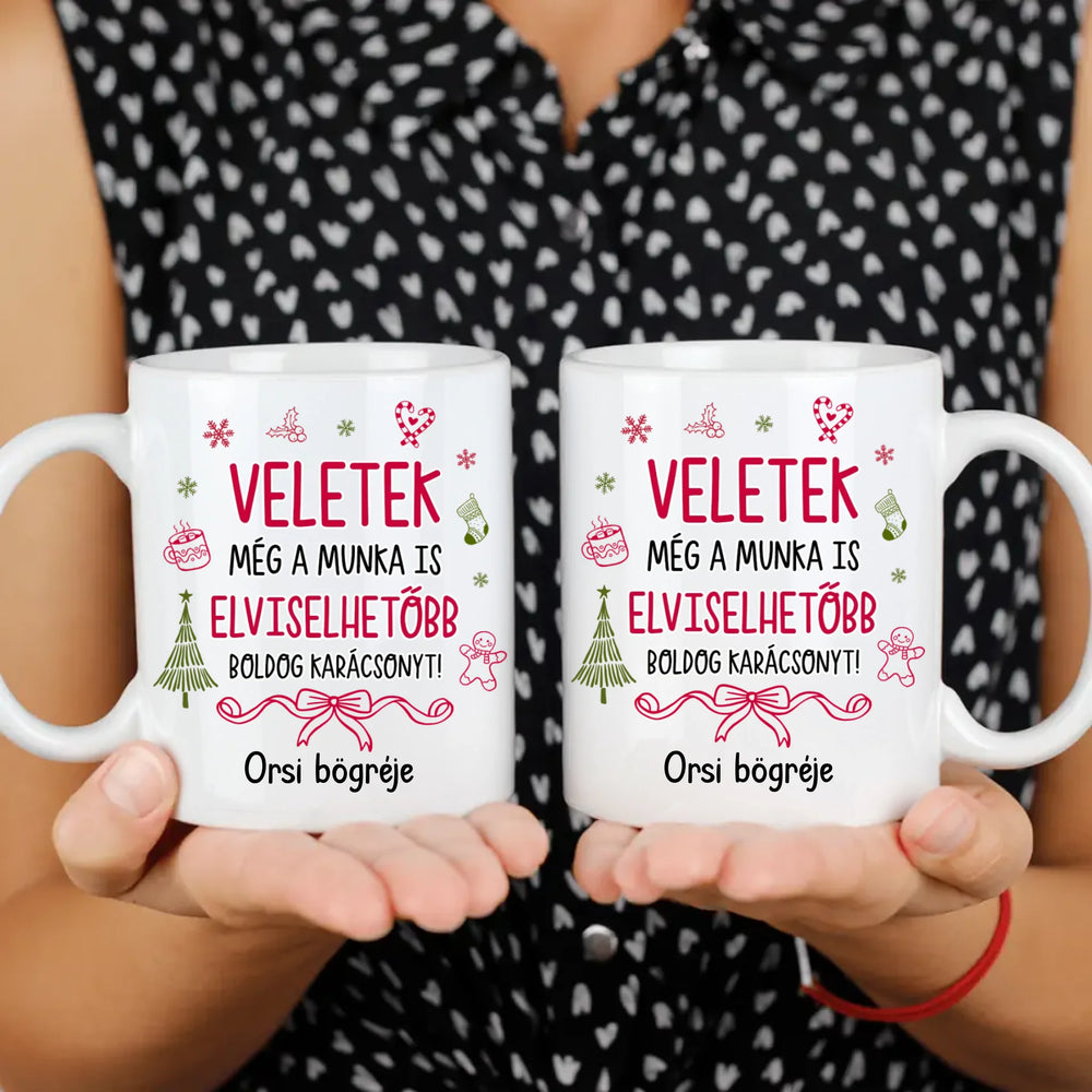 Egyedi bögre kollégáknak – vicces üzenettel, saját névvel