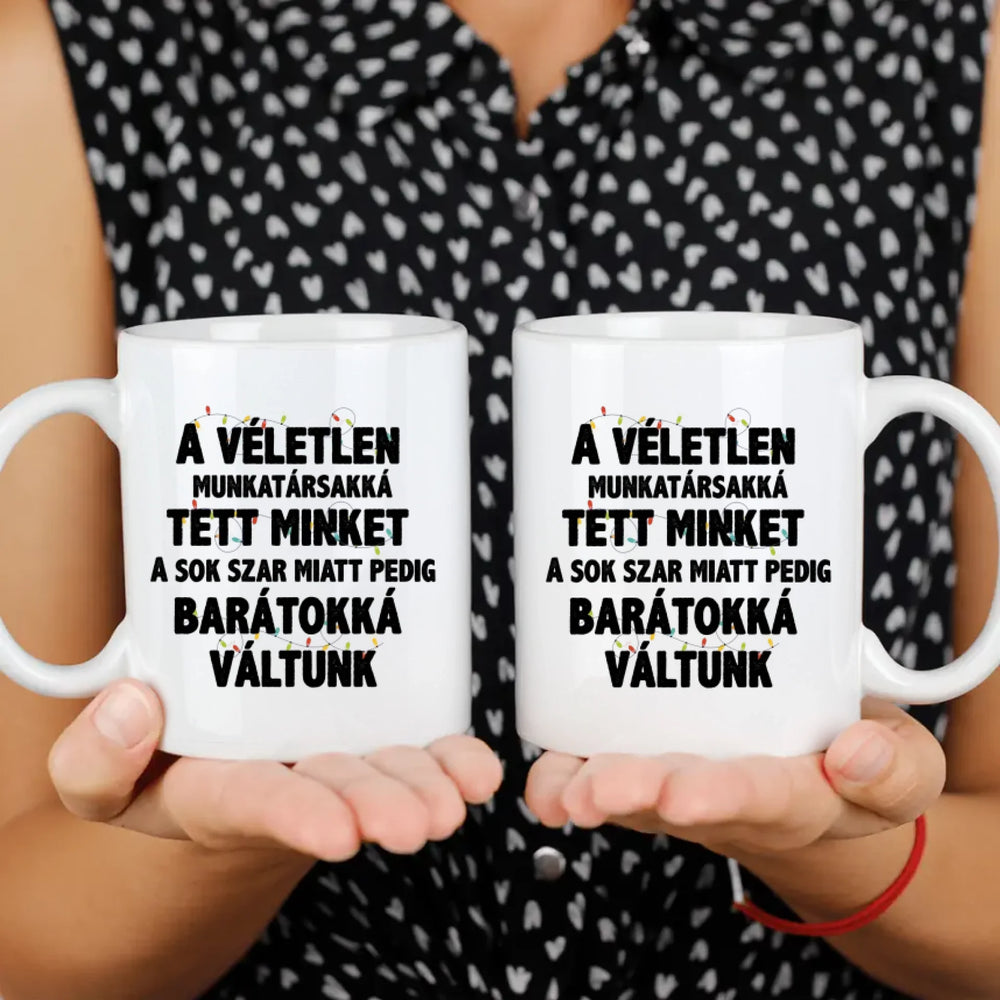 Karácsonyi ajándék bögre munkatársaknak saját névvel