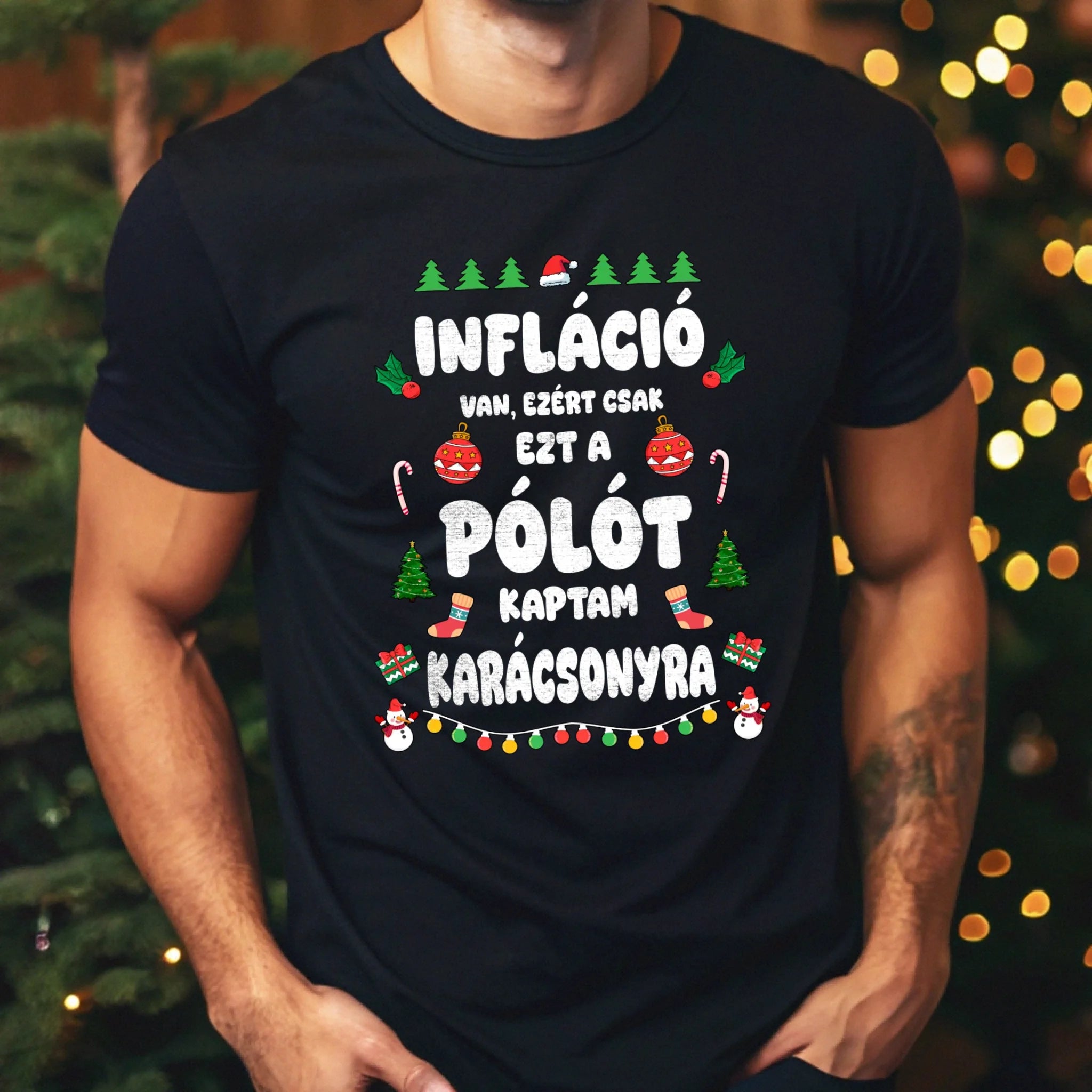 Inflációs karácsonyi férfi póló vicces felirattal
