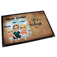 Szerkeszthető család karakteres lábtörlő cicával