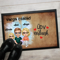 Cukifejű család egyedi lábtörlő