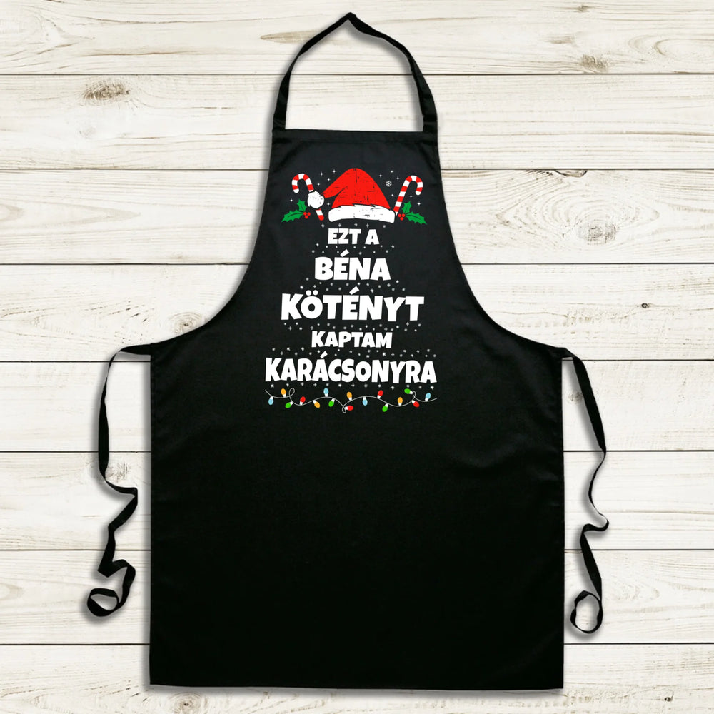 Ezt a béna kötényt kaptam Karácsonyra - vicces fekete kötény