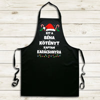 Ezt a béna kötényt kaptam Karácsonyra - vicces fekete kötény