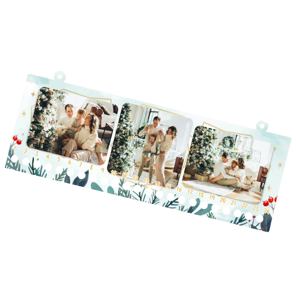 Egyedi képes karácsonyi adventi kalendárium - 3 fotóval, karácsonyi mintával