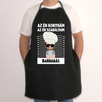 Az én konyhám az én szabályaim fekete férfi kötény