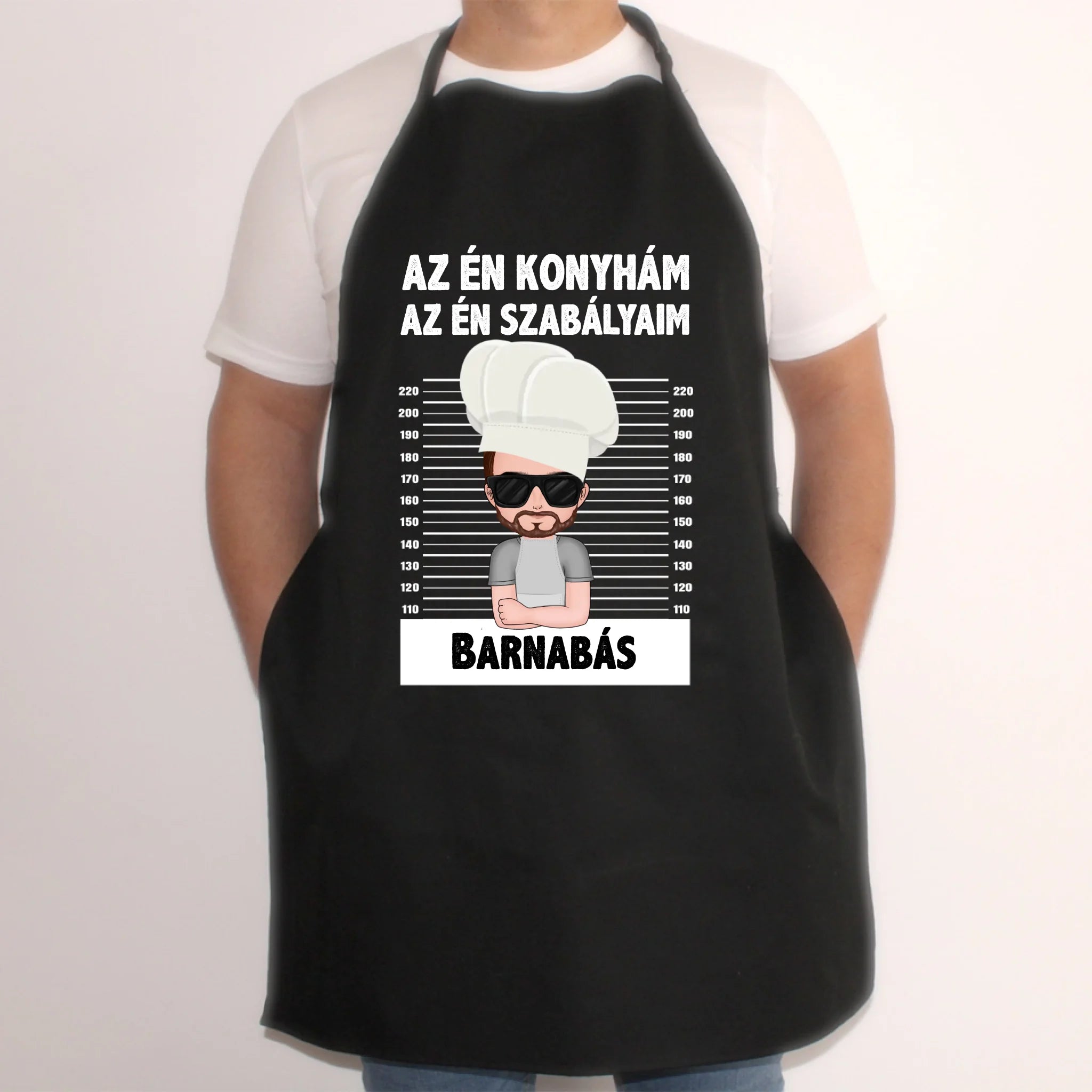 Az én konyhám az én szabályaim fekete férfi kötény