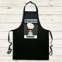 Az én konyhám az én szabályaim fekete férfi kötény