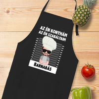Az én konyhám az én szabályaim fekete férfi kötény