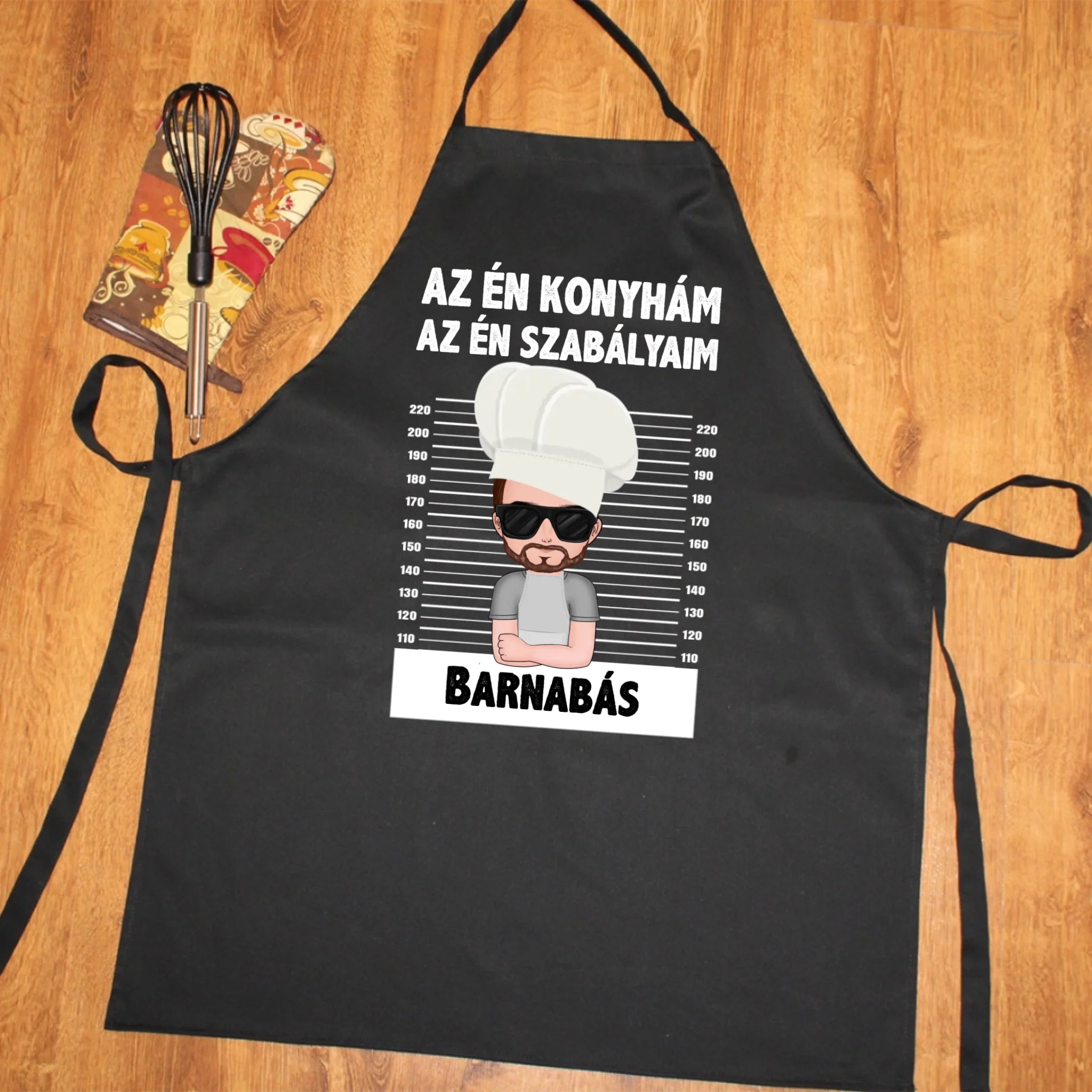 Az én konyhám az én szabályaim fekete férfi kötény