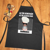 Az én konyhám az én szabályaim fekete férfi kötény