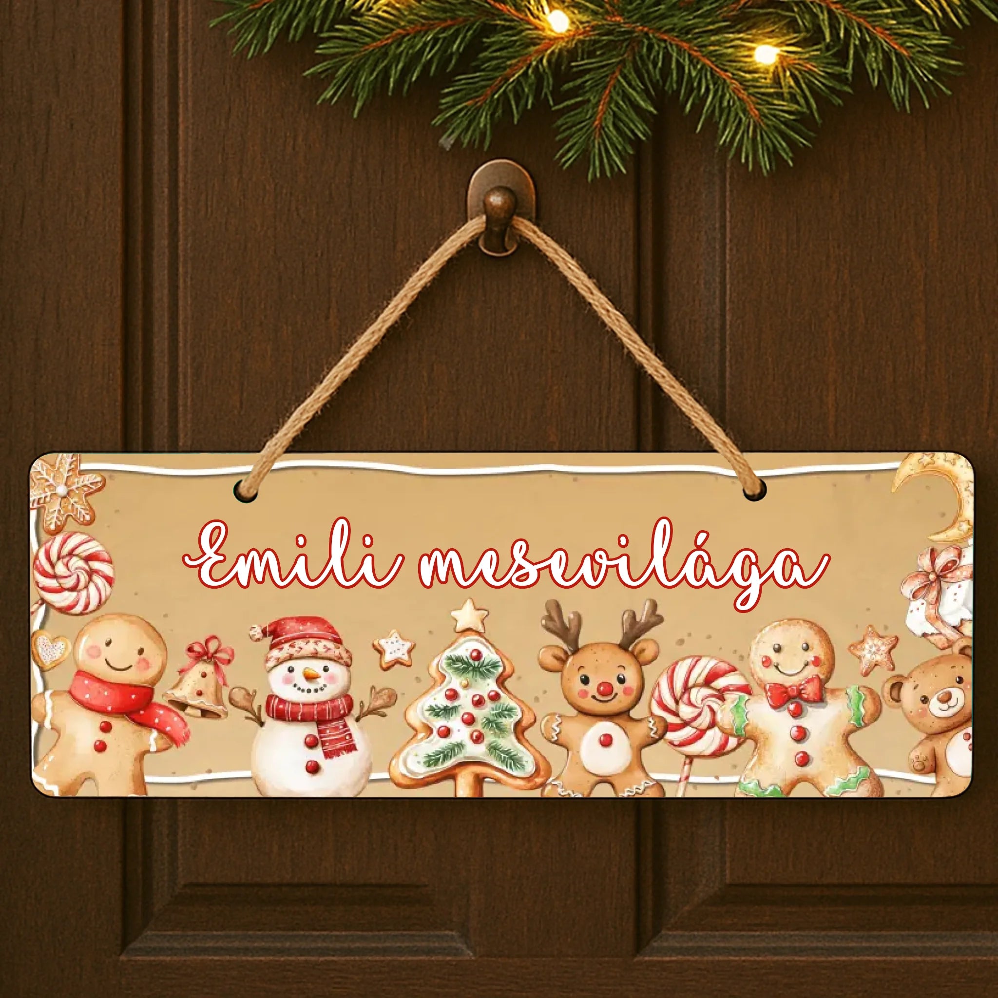 Egyedi névre szóló mézeskalács mintás dísztábla