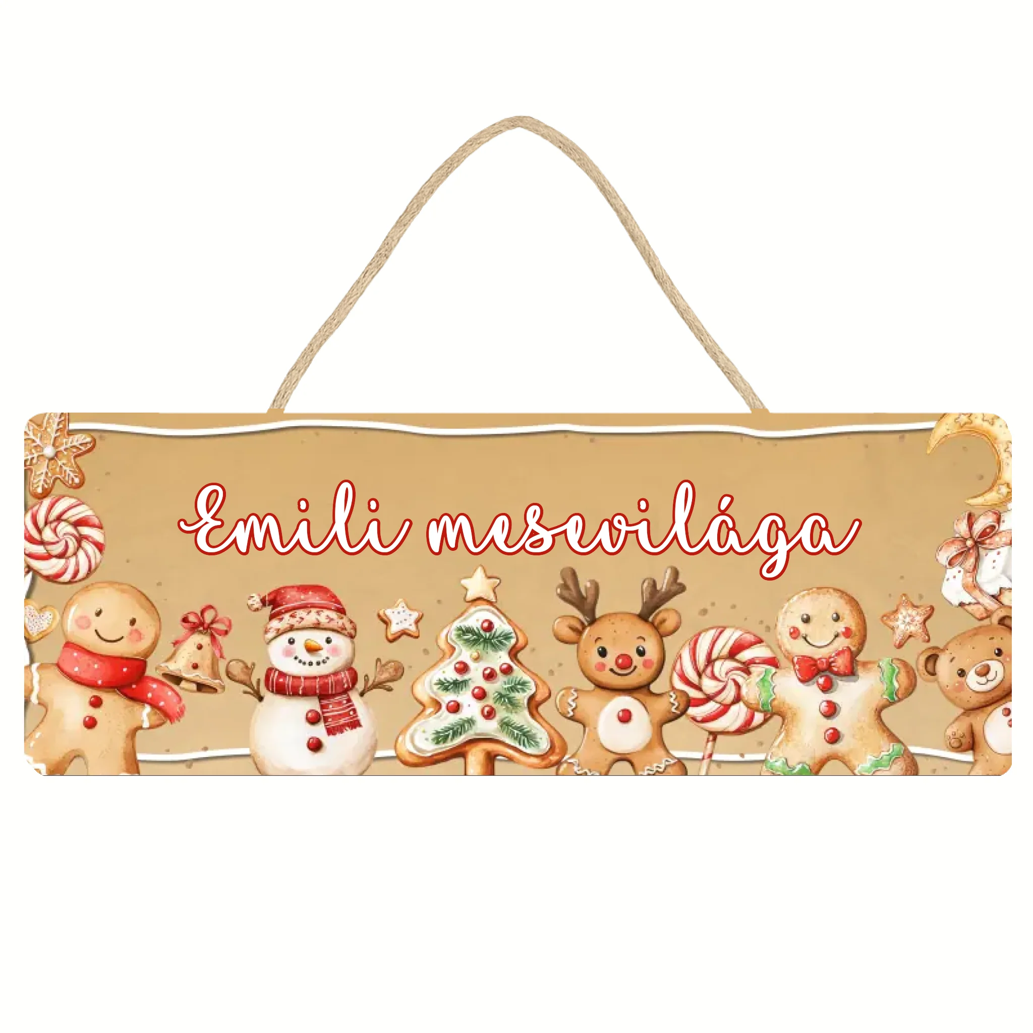 Egyedi névre szóló mézeskalács mintás dísztábla