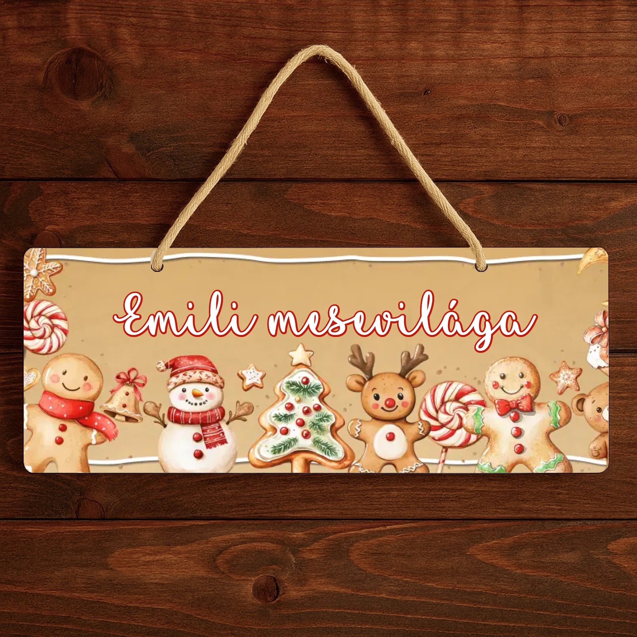 Egyedi névre szóló mézeskalács mintás dísztábla