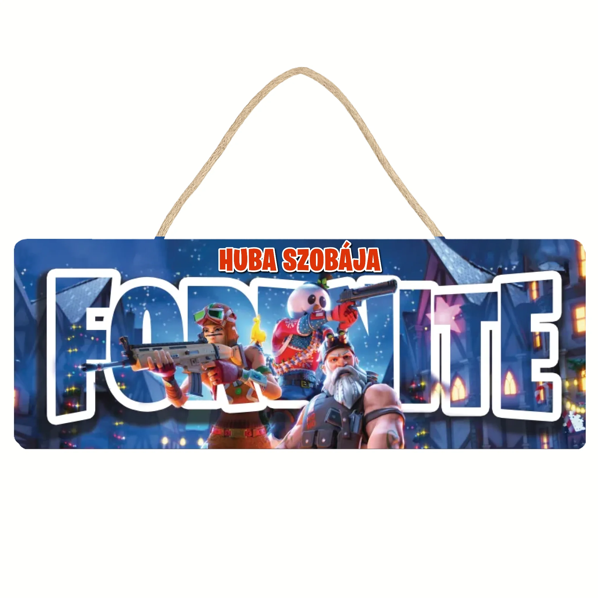 Fortnite figurás karácsonyi dísztábla - ajándék gyerekeknek