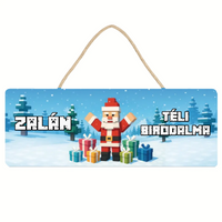 Minecraft stílusú karácsonyi dísztábla gyerekeknek