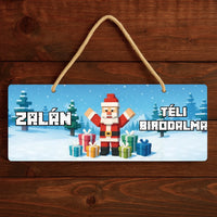 Minecraft stílusú karácsonyi dísztábla gyerekeknek