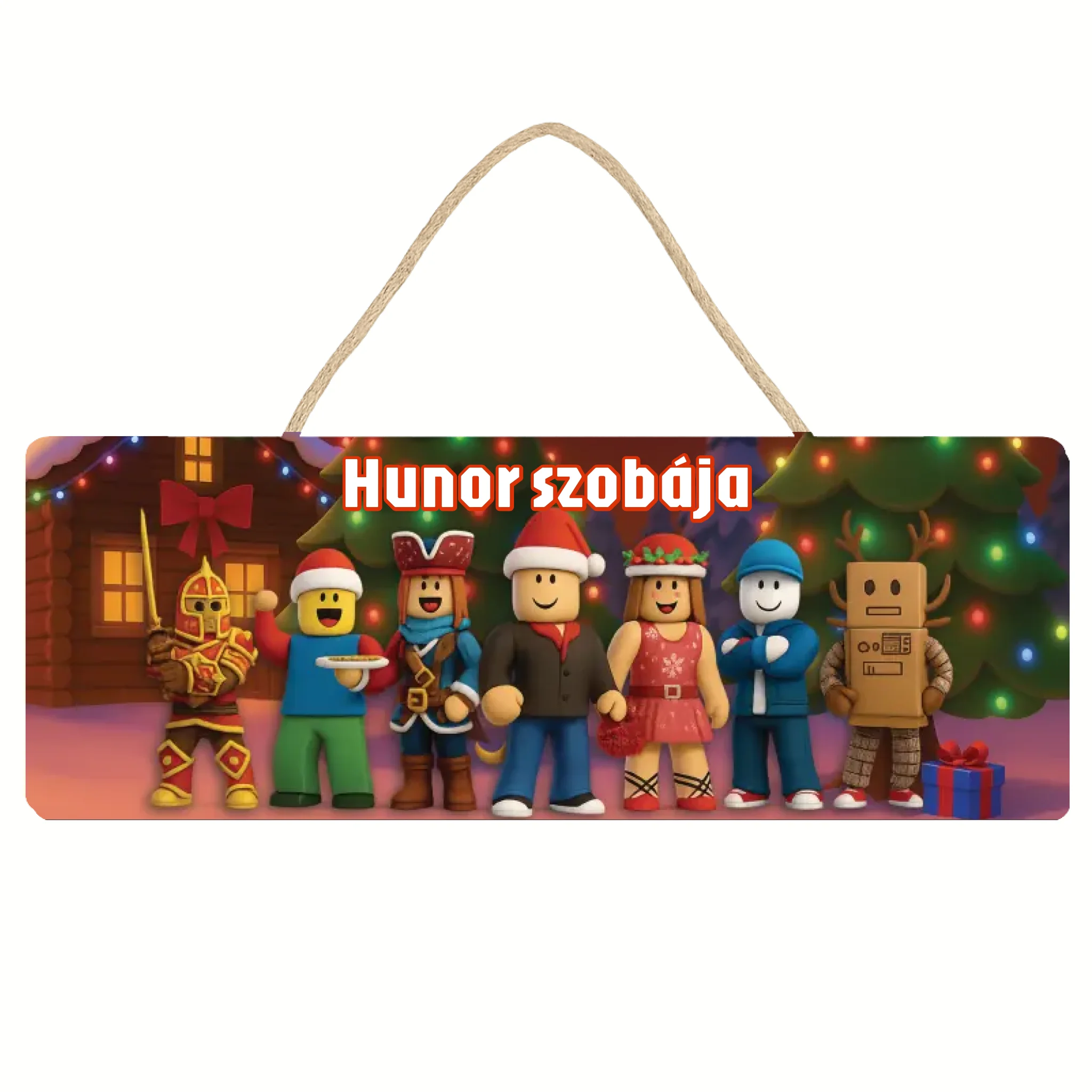 Roblox figurás karácsonyi dísztábla