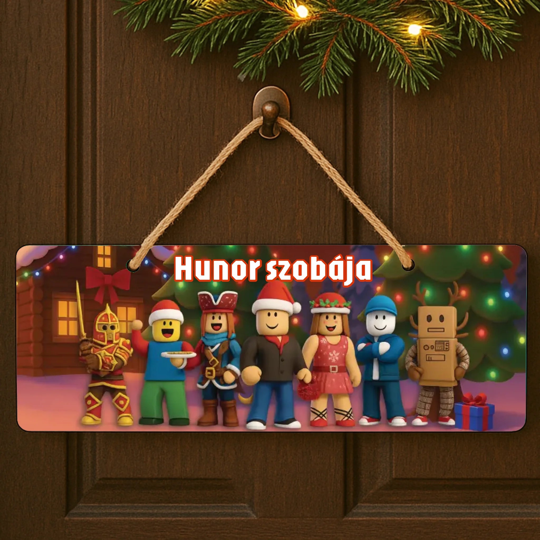 Roblox figurás karácsonyi dísztábla