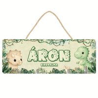 Egyedi névre szóló dínós dísztábla - ajándék gyerekeknek