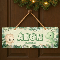 Egyedi névre szóló dínós dísztábla - ajándék gyerekeknek