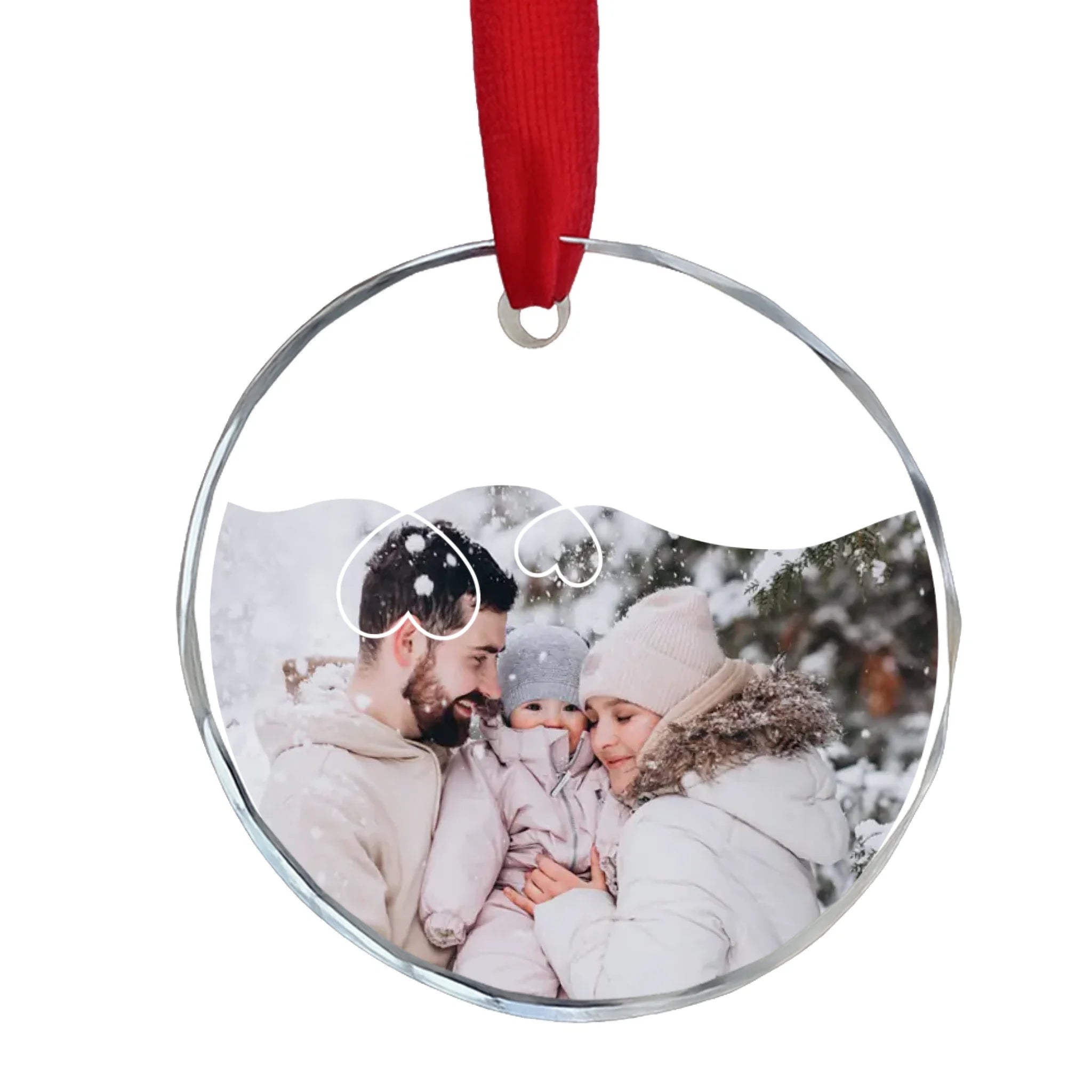 Egyedi karácsonyi ajándék üvegdísz fotóval és felirattal