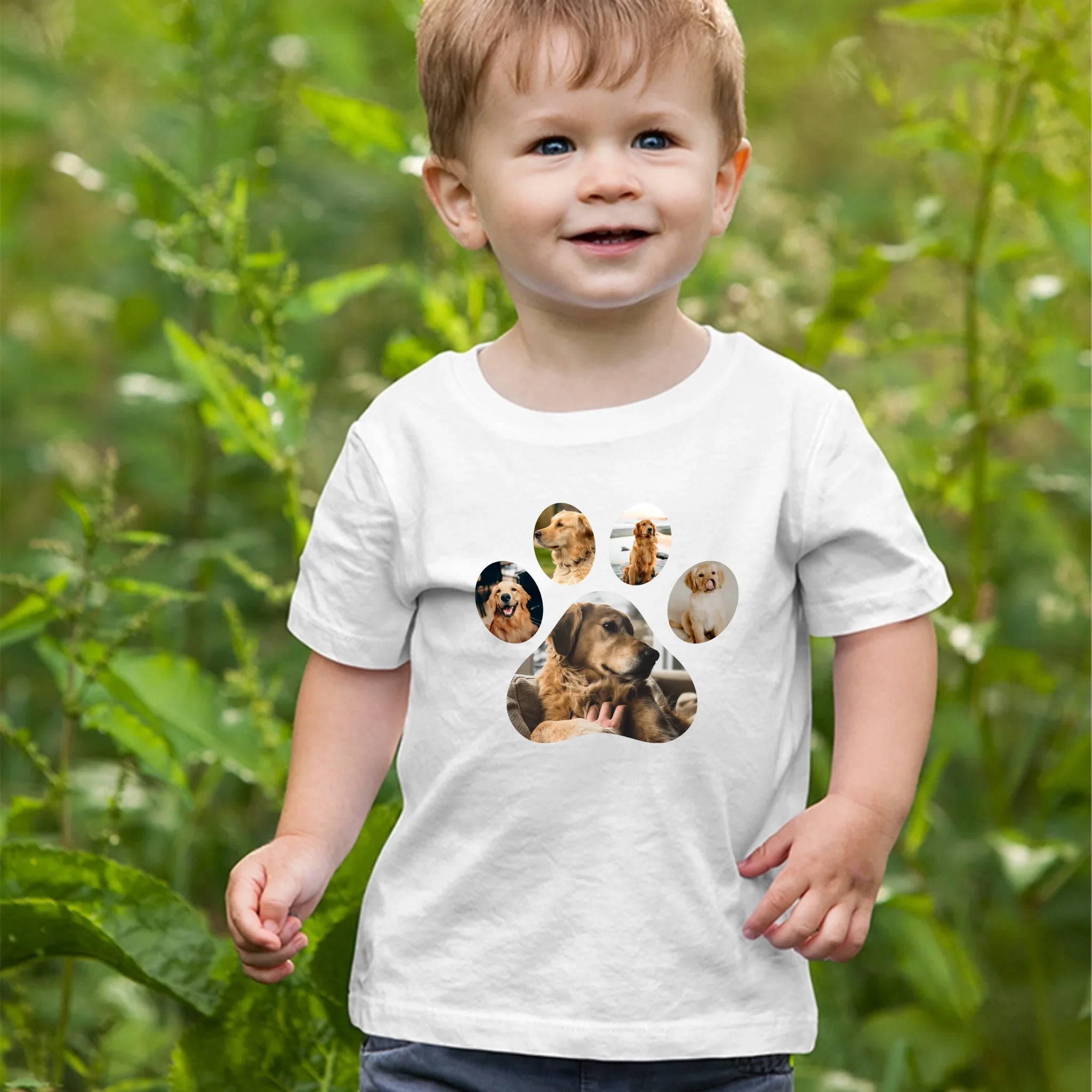 Egyedi fényképes kutyás gyerek póló