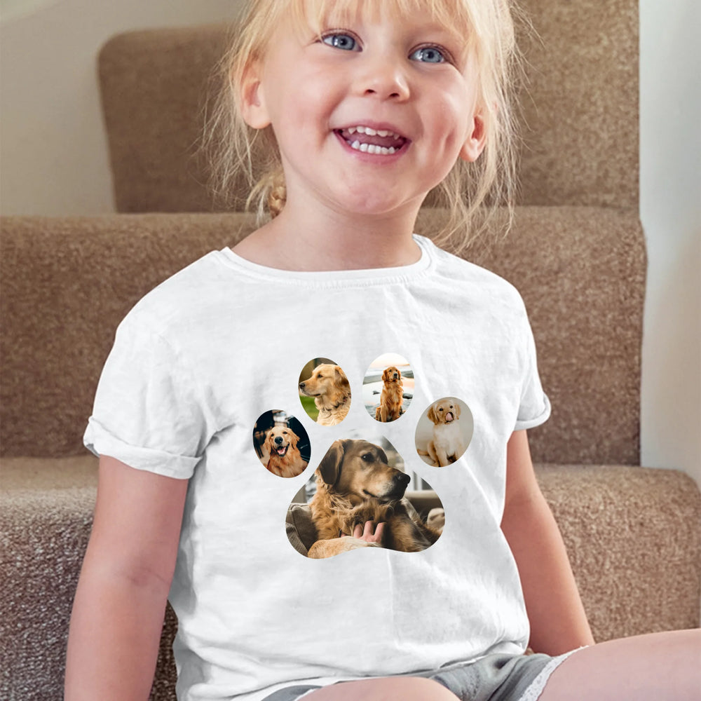 Egyedi fényképes kutyás gyerek póló