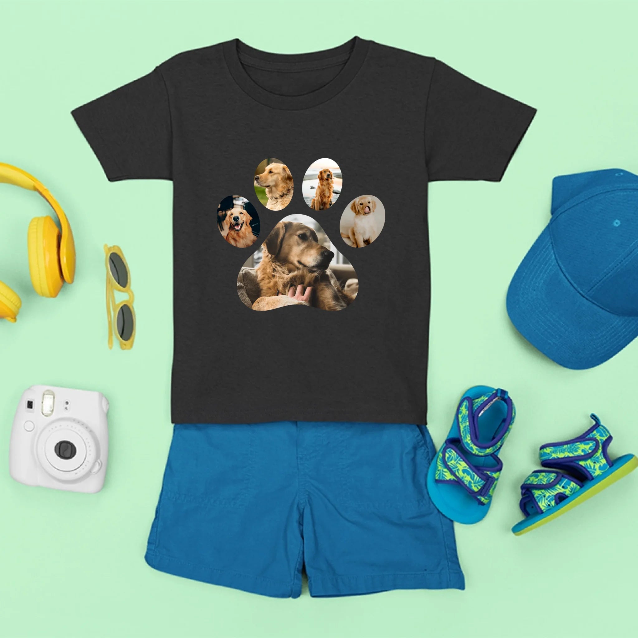 Egyedi fényképes kutyás gyerek póló