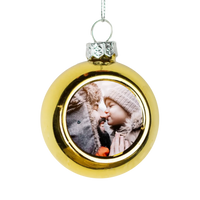 Egyedi képes karácsonyi gömbdísz arany