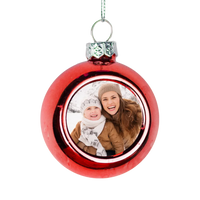 Egyedi képes karácsonyi gömbdísz piros