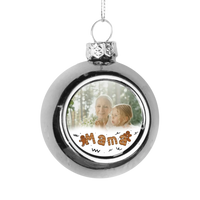 Mézeskalácsos karácsonyi ezüst gömbdísz egyedi képpel a Mamának