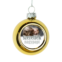 Szeretlek nagypapi arany gömbdísz a ti képetekkel